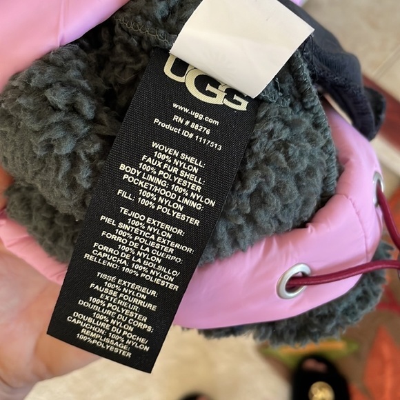 Brand New UGG Iggy Sherpa Half Zip Pullover Fleece Hooded Jacket Green Maroon - Picture 14 of 14